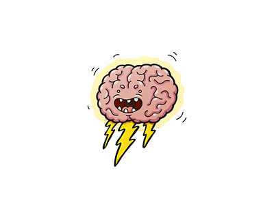 Brainstorm... brain caricature cartoon character comic design doodle drawing fun funny illustration quirky