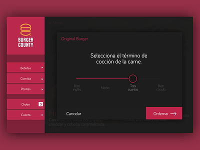 Serve UI app burger food ordering restaurant tabletop ui
