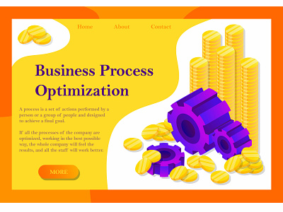 Business Process Optimization - Banner & Landing Page banner business colorful art colorful design design illustration illustrator landing landing page vector web app web app design website website banner