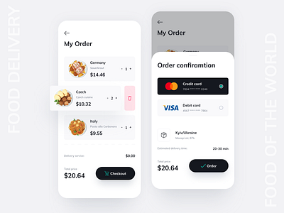 Food Delivery App app application checkout page delivery design dribbble food food app mobile order typography ui ux