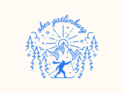 Ober Dribbble gatlinburg graphic illustration line art ober resort ski vacation winter