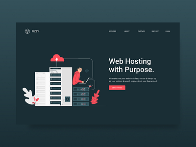 Fizzy Web Hosting data hosting illustration web web design