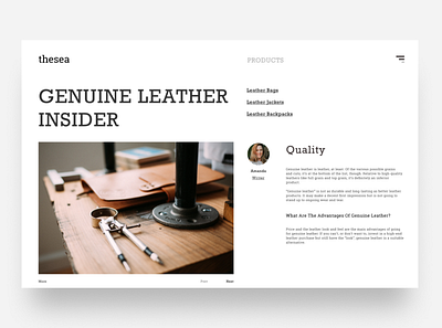 Leather web design leather modern uidesign web design