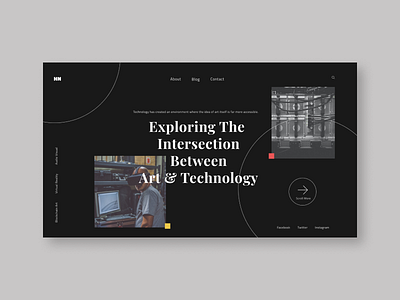 Art Technology Header Web UI Exploration landing page modern design ui web design