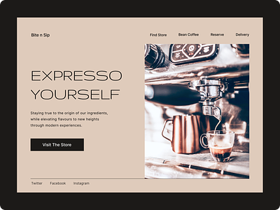 Coffee Store coffee landing page web design