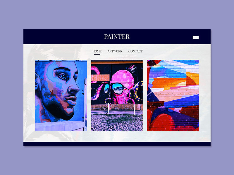 Exploration ~ Painter landing page artwork artist painter web design