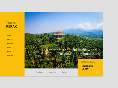 Exploration ~ Tourism landing page malaysia perak travel ui web design
