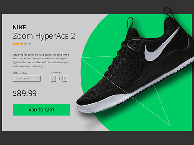 Shoe product page shoe web design