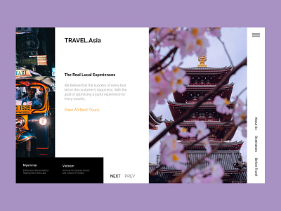 Exploration ~ Asia Travel landing page travel ui web design