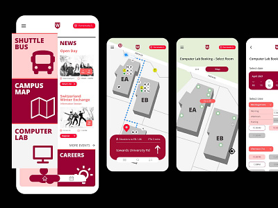 Western Sydney University – App Redesign app booking branding case study concept figma flat interaction design mobile product design redesign ui uiux university ux wayfinding