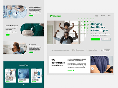 Biotechnology Landing Page Concept branding case study concept illustrator landing page redesign ui website