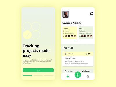 Project Tracker App Concept app concept dashboard design figma mobile project tracker ui