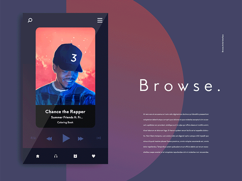 Music App Browse Screen browse musicplayer ui ux