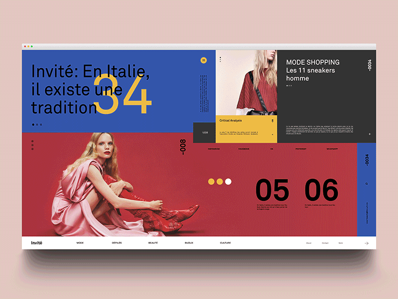 invité animated transition animation colour block gif landing page motion ui ux