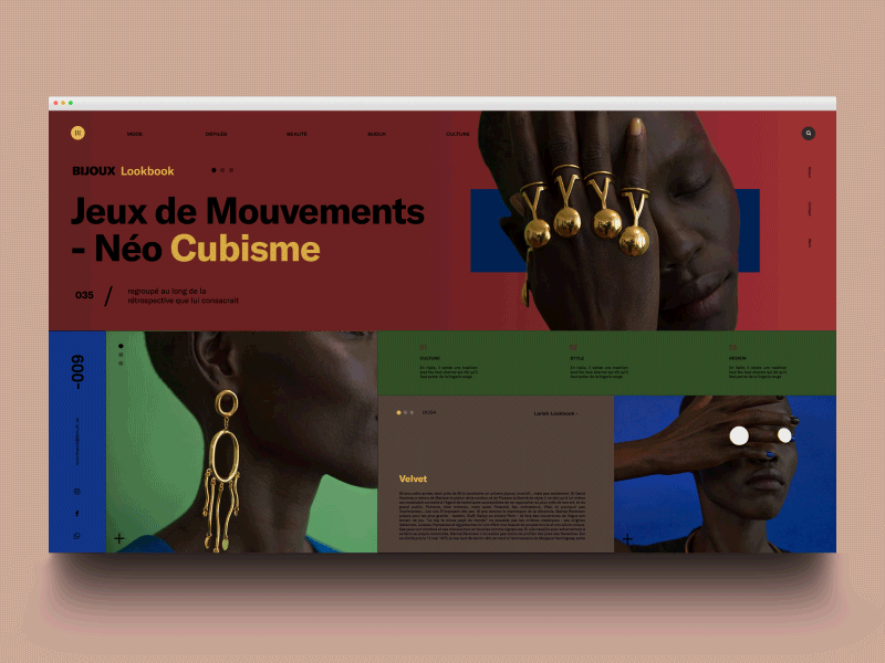 Bijoux animated transition animation gif invitation invite invites landing page mondrianizm motion ui ux