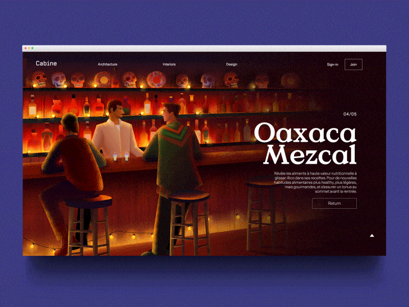 M E Z C A L animated transition animation bar illustration landing page mexico motion parallax ui ux