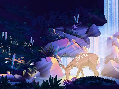 A L L 3 1 animation butterfly deer deer illustration forest illustration illustration lake nature nature illustration