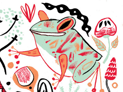 Pattern peek... animal frog pattern plants