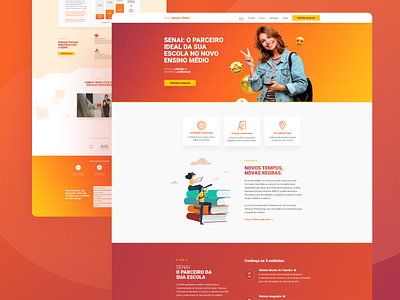 Novo Ensino Médio - SENAI: Landing Page clean ui design interface landing page orange orange ui ui ux web website