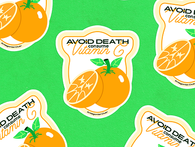 Vitamin C Label death fruit label illustration labels lettering logo logo design orange oranges skull vector vector illustration vitamins