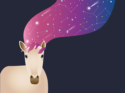 Horse, from the Stardust Series art gradients graphic horse illustration