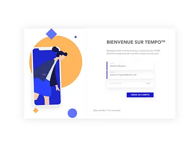 DAY 001 - SIGN UP illustration minimal ui ux web