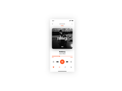 DAY 009 - MUSIC PLAYER animation app design flat minimal ui ux vector