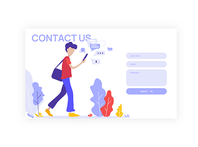 DAY 028 - CONTACT US design flat illustration illustrator minimal ui ux vector web website