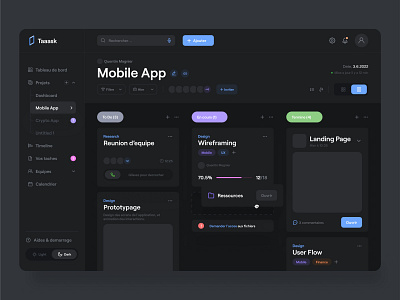 Taaask | Projects view - Dark Mode