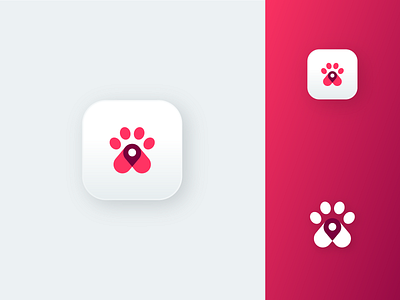 GPS Pet Tracker Logo animal app app design app icon brand design brand identity branding cat dailyui dailyuichallenge design dog gps location logo map paw paw print pet