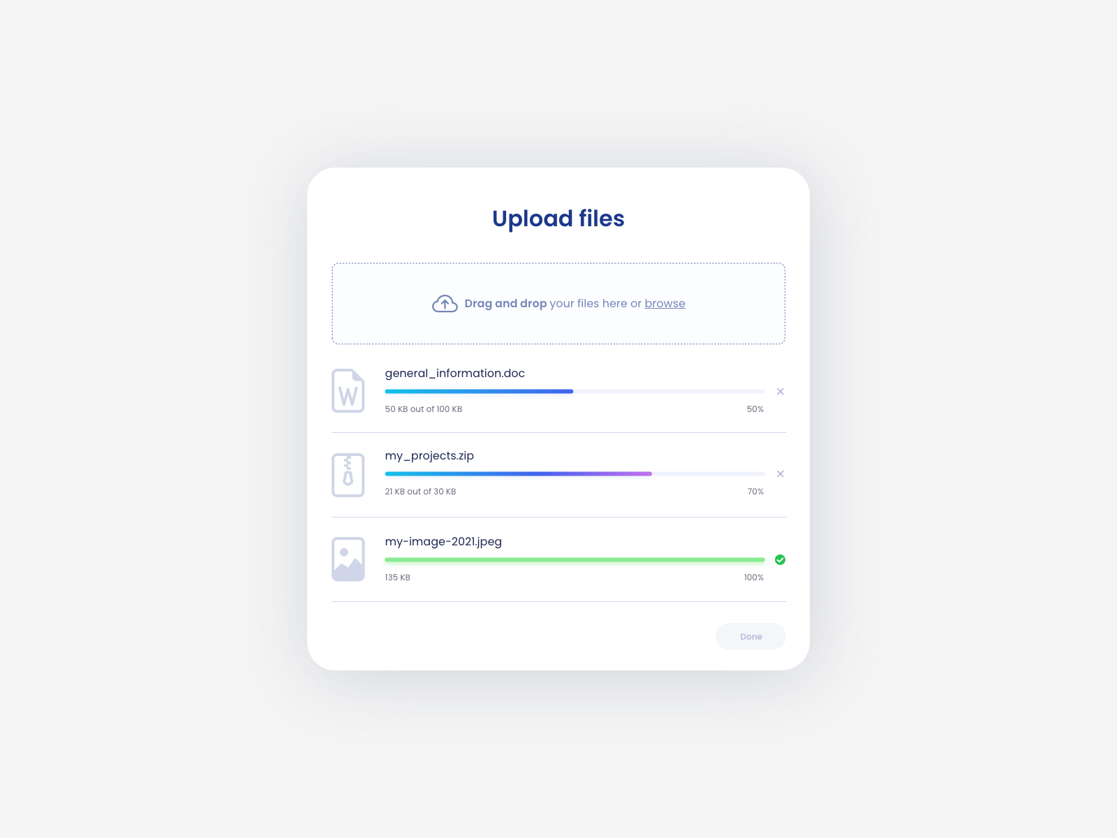 Upload Files by Kelly Brandewie on Dribbble
