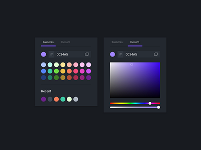 Color Picker UI color palette color picker color swatch dailyui dailyuichallenge dark mode dark ui ui