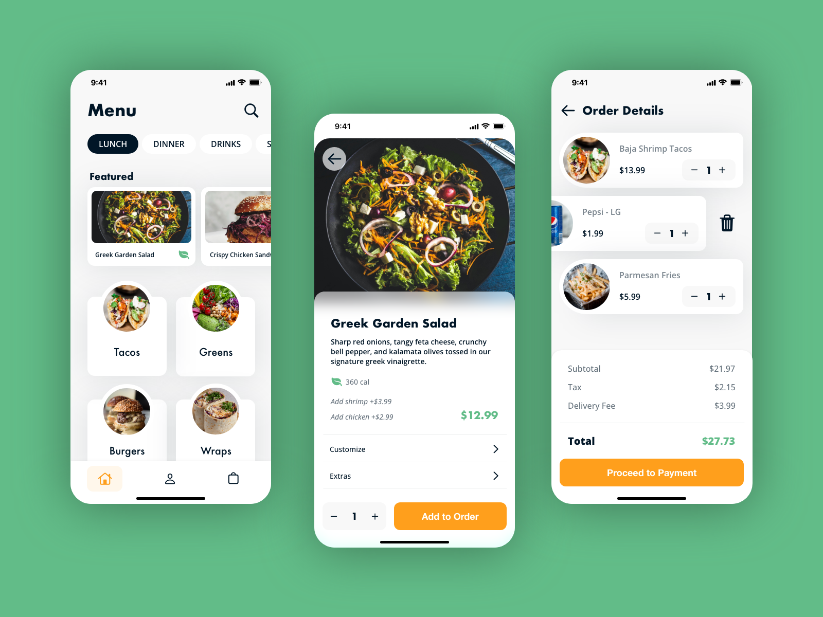 Food Delivery App by Kelly Brandewie on Dribbble