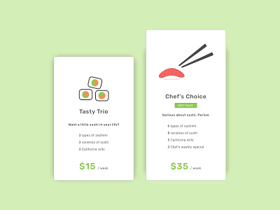 Daily UI | 30 - Pricing daily ui 030 daily ui challenge pricing sushi