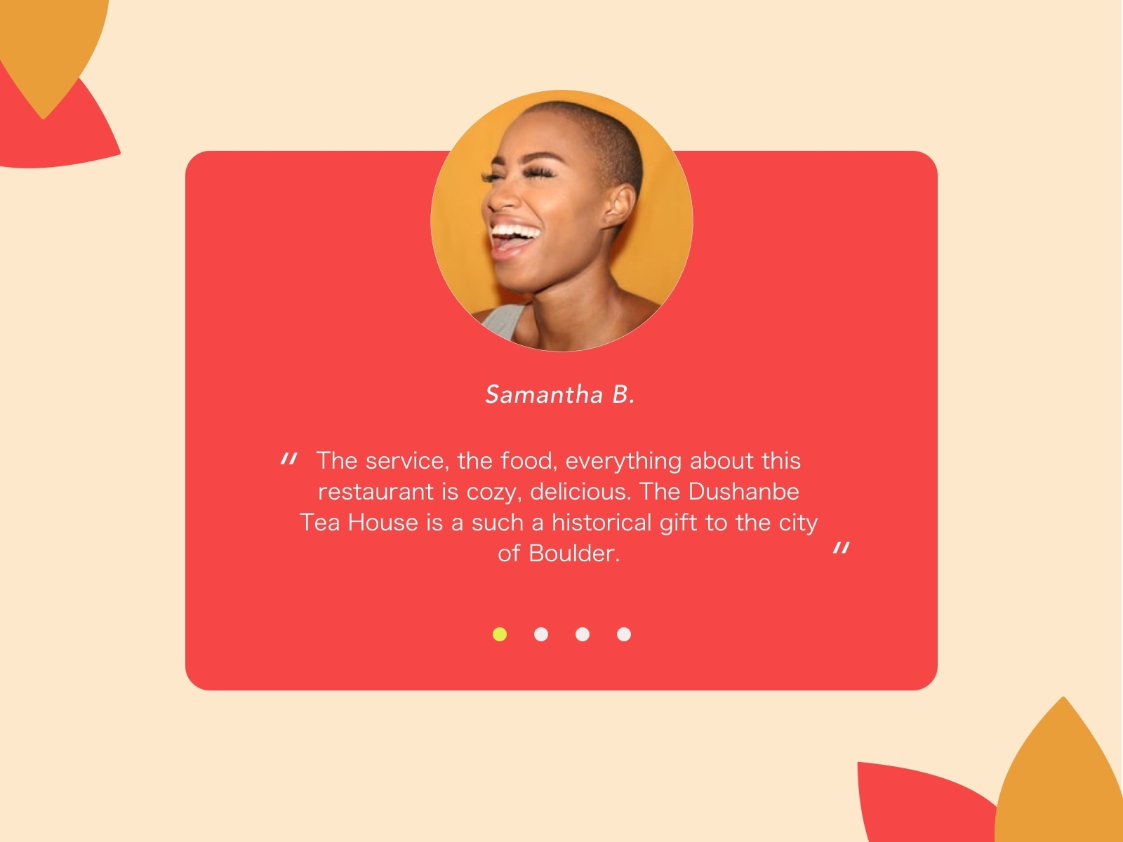 Daily Ui Testimonial By Sarah Davis On Dribbble