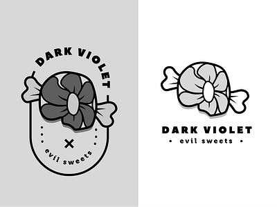 dark violet black white candy crossbones emblem emblem logo graphic graphic design grey grey scale illustration logo skull skull and crossbones sweets vector