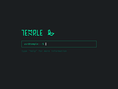 Temple GUI comand prompt computer computer science console graphical user interface green gui interface minimal temple terminal ui unix user interface