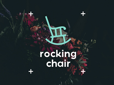 Rocking Chair B&B blue chair flowers logo minimal minimal logo pastel rocking chair simplistic simplistic logo