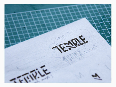"Temple" logo sketch aztec design graphic design hand drawn lines logo sketch temple wip