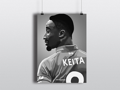 Portrait de Naby Keita football illustration mcreactive naby keita portrait