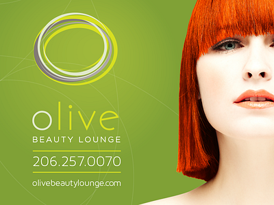 Olive Post Card Design beauty circle olive salon