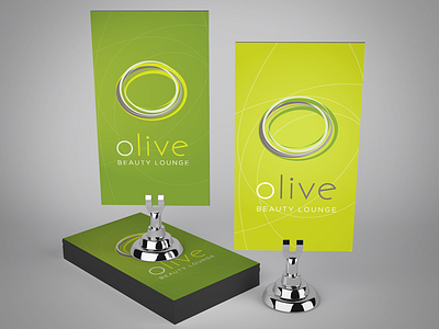 Olive Business Card Design beauty circle olive salon