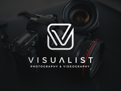 VISUALIST Logo branding camera design foss inkscape letter v logo monoline photographer photography videography visual