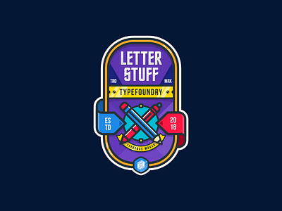 LetterStuff Typefoundry Badge Design badge emblem flat design foundry inkscape logo badge pencil typeface