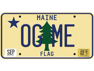 Maine Original Flag License Plate