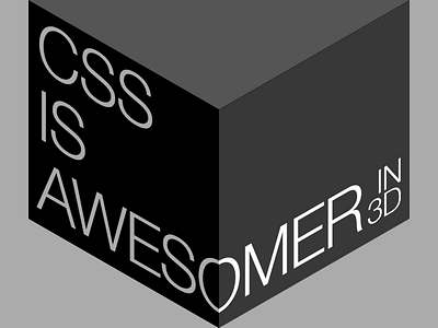 CSS IS AWESOME(R IN 3D) version 2 3d axonometric css css is awesome cube heart helvetica neue isometric joke photoshop rebound stevenf