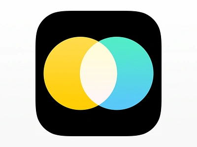 Shared Secret App Icon additive color app blend mode circles icon ios sacred geometry screen shared secret venn venn diagram vesica piscis