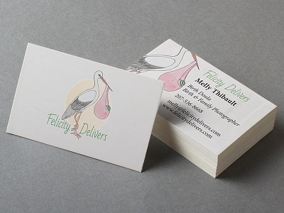 Felicity Delivers Business Card bad script business card doula logo minion photographer print