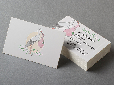 Felicity Delivers Business Card bad script business card doula logo minion photographer print