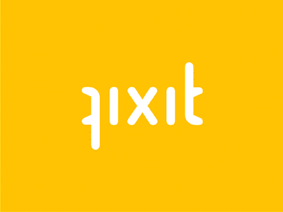 Fixit Rebound ambigram logo logotype rebound rounded wrench